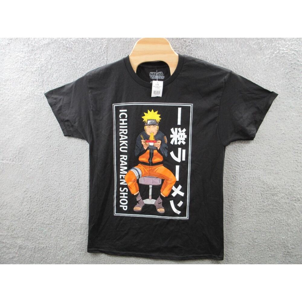 NWT Naruto Shippuden Mens Large Ichiraku Ramen Shop Shirt Black Japanese 2007